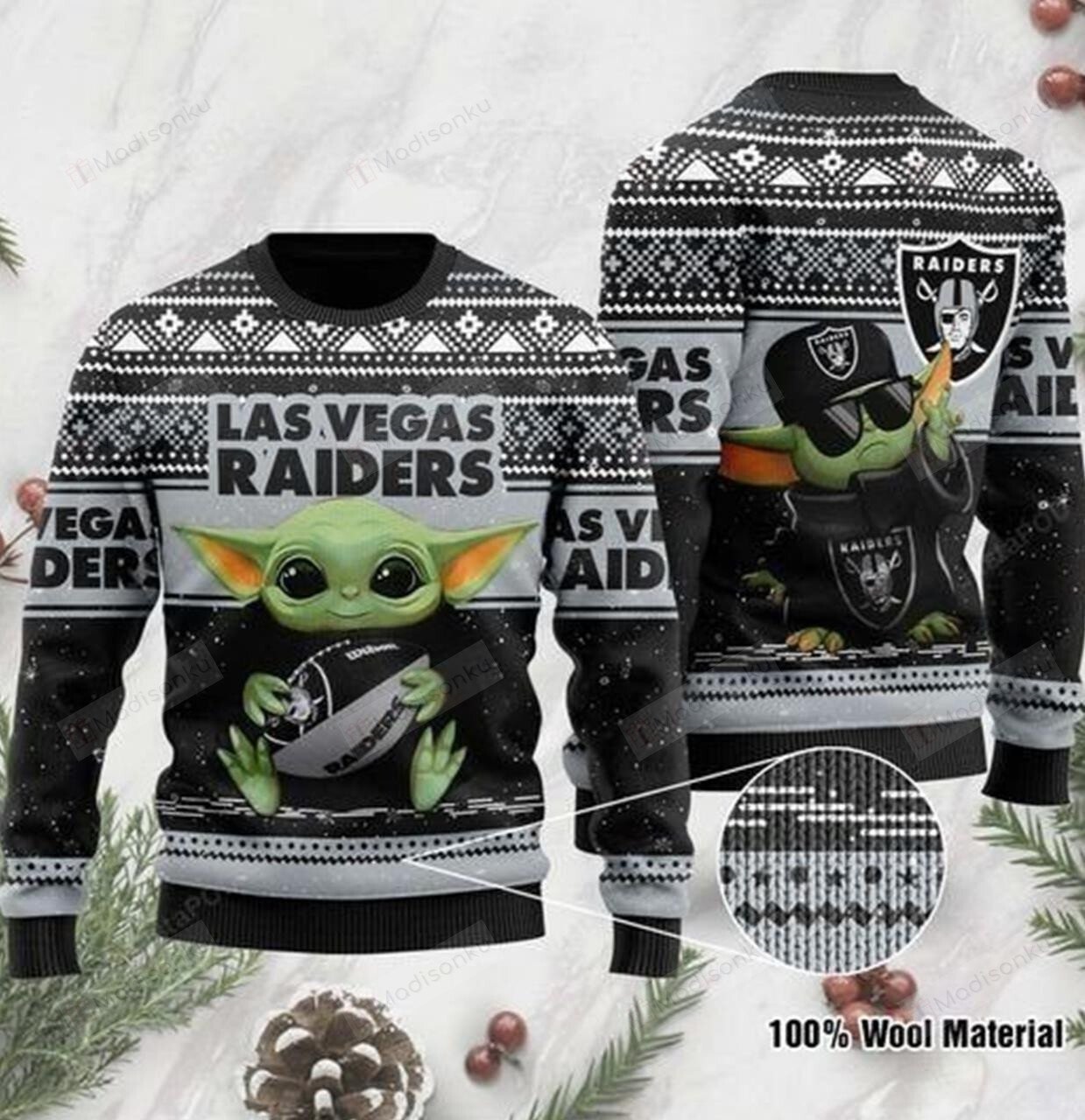 [ Amazing ] Baby Yoda Las Vegas Raiders ugly christmas sweater – Saleoff 301121