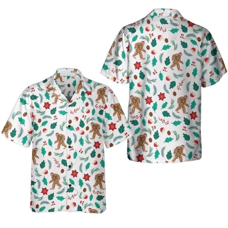 Bigfoot Sasquatch Pattern Christmas Hawaiian Shirt