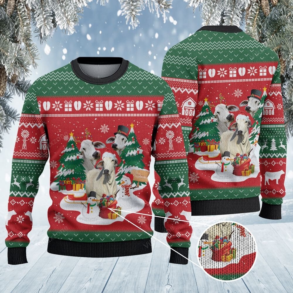 Brahman cattle lovers christmas gift all over print sweater