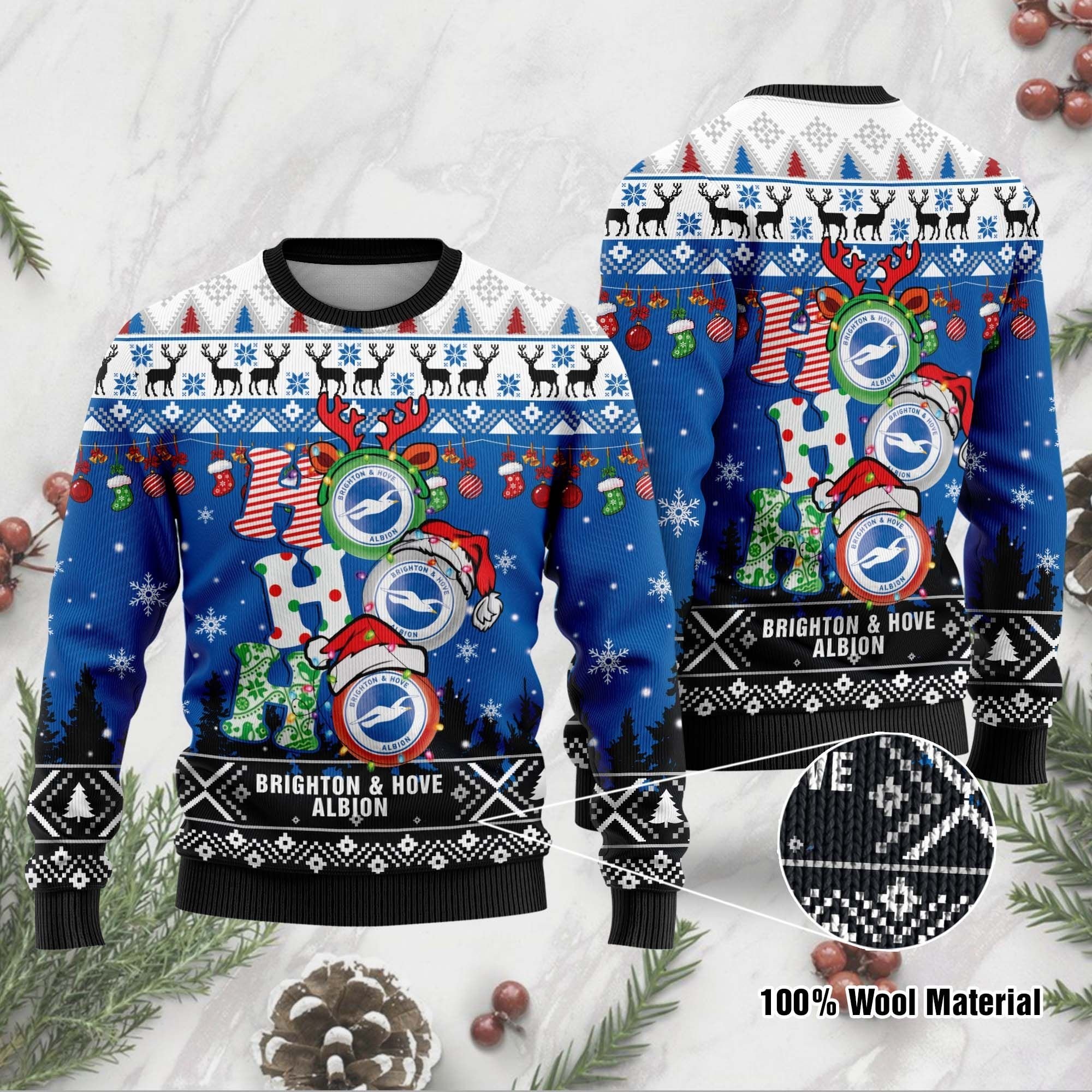 [ Amazing ] Brighton & Hove Albion FC Ho Ho Ho ugly christmas sweater – Saleoff 271121