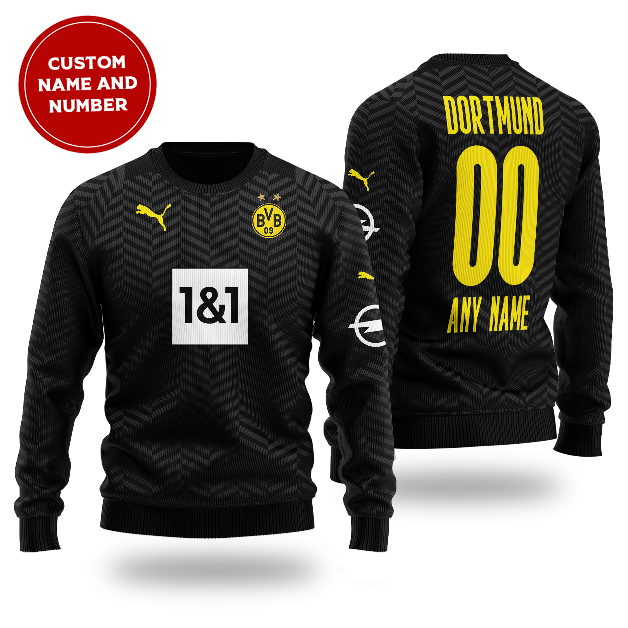Bundesliga Borussia Dortmund FC away kit cutom name and number sweater