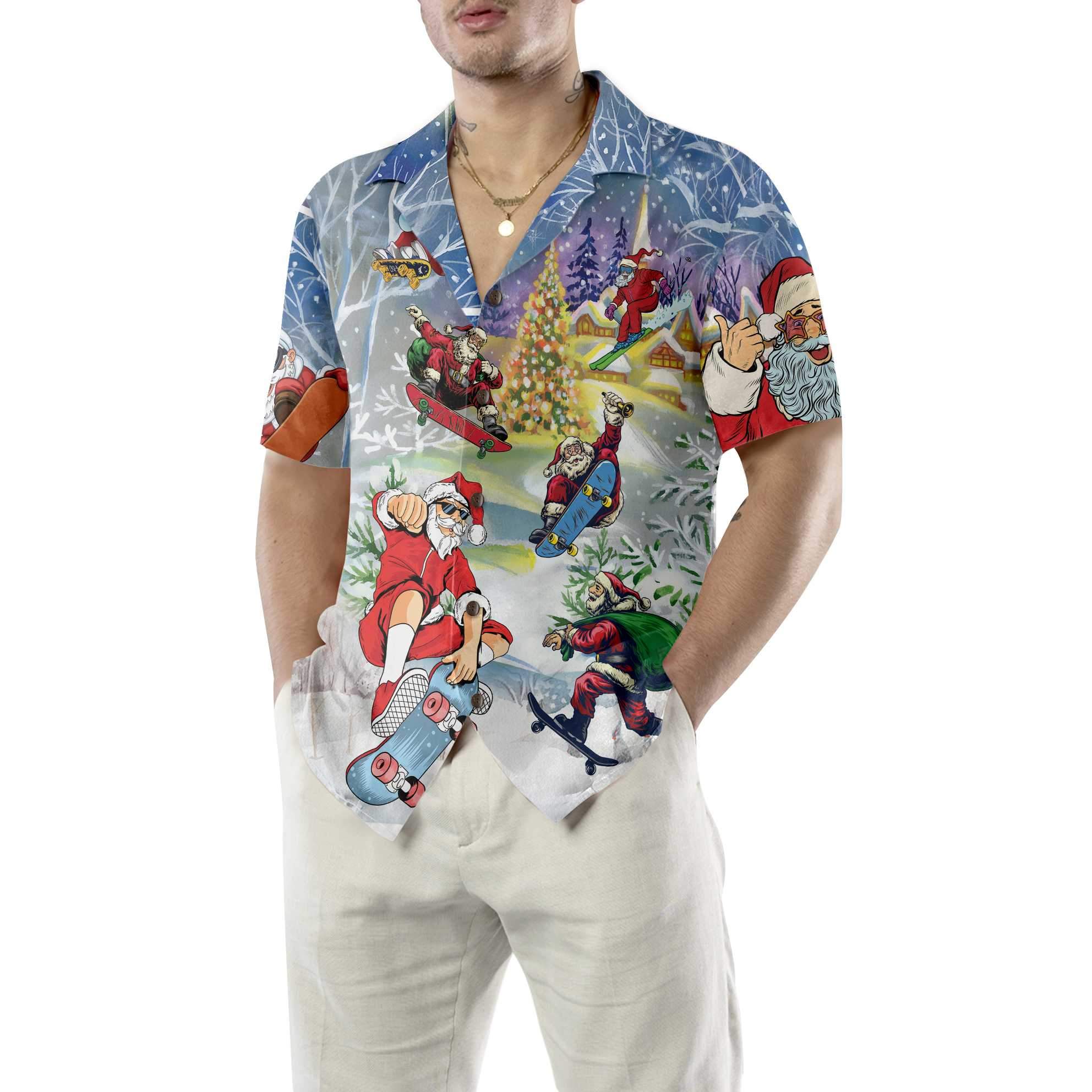 Come On Skateboard With Santa Christmas Hawaiian Shirt – Saleoff 061121