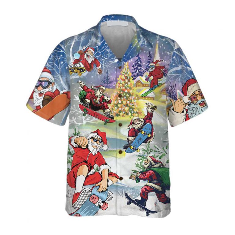 Come On Skateboard With Santa Christmas Hawaiian Shirt