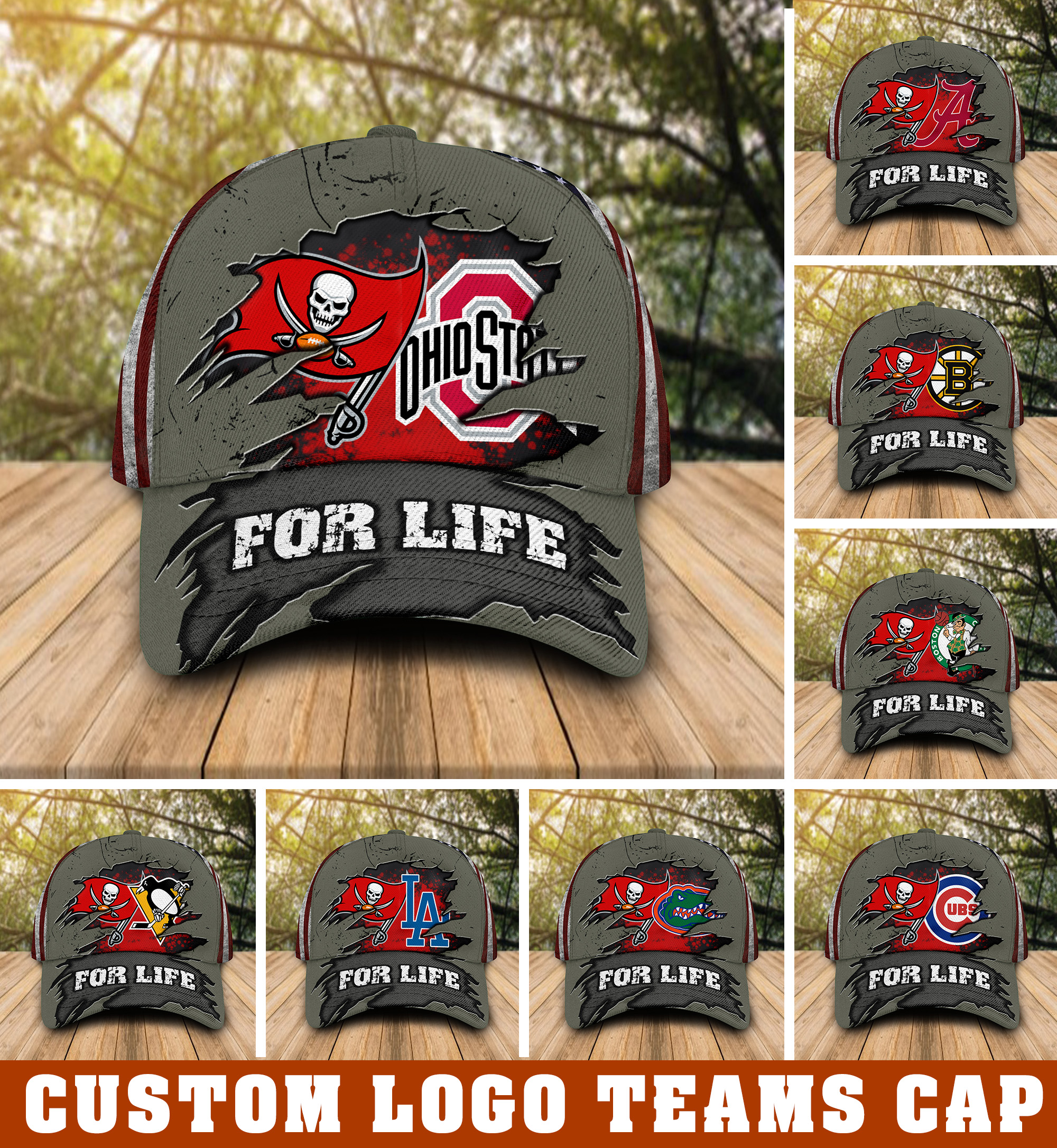 Custom logo Sport teams For Life Cap