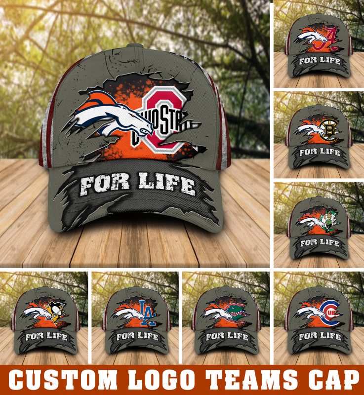 Denver Broncos and Custom logo Sport teams For Life Cap