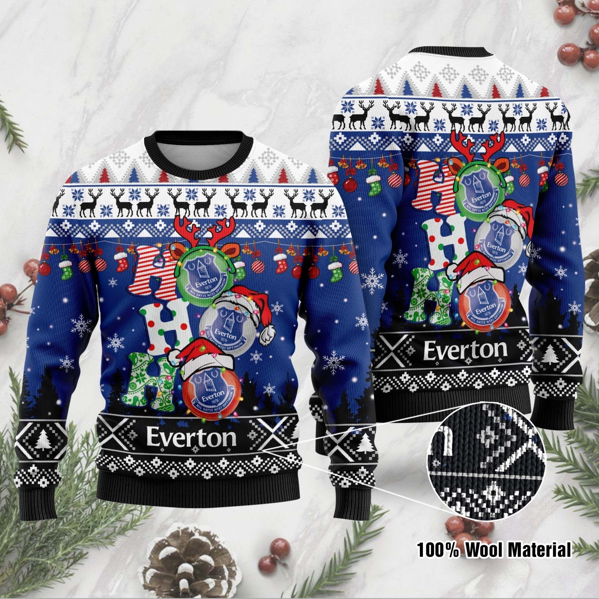 Everton FC Ho Ho Ho ugly christmas sweater