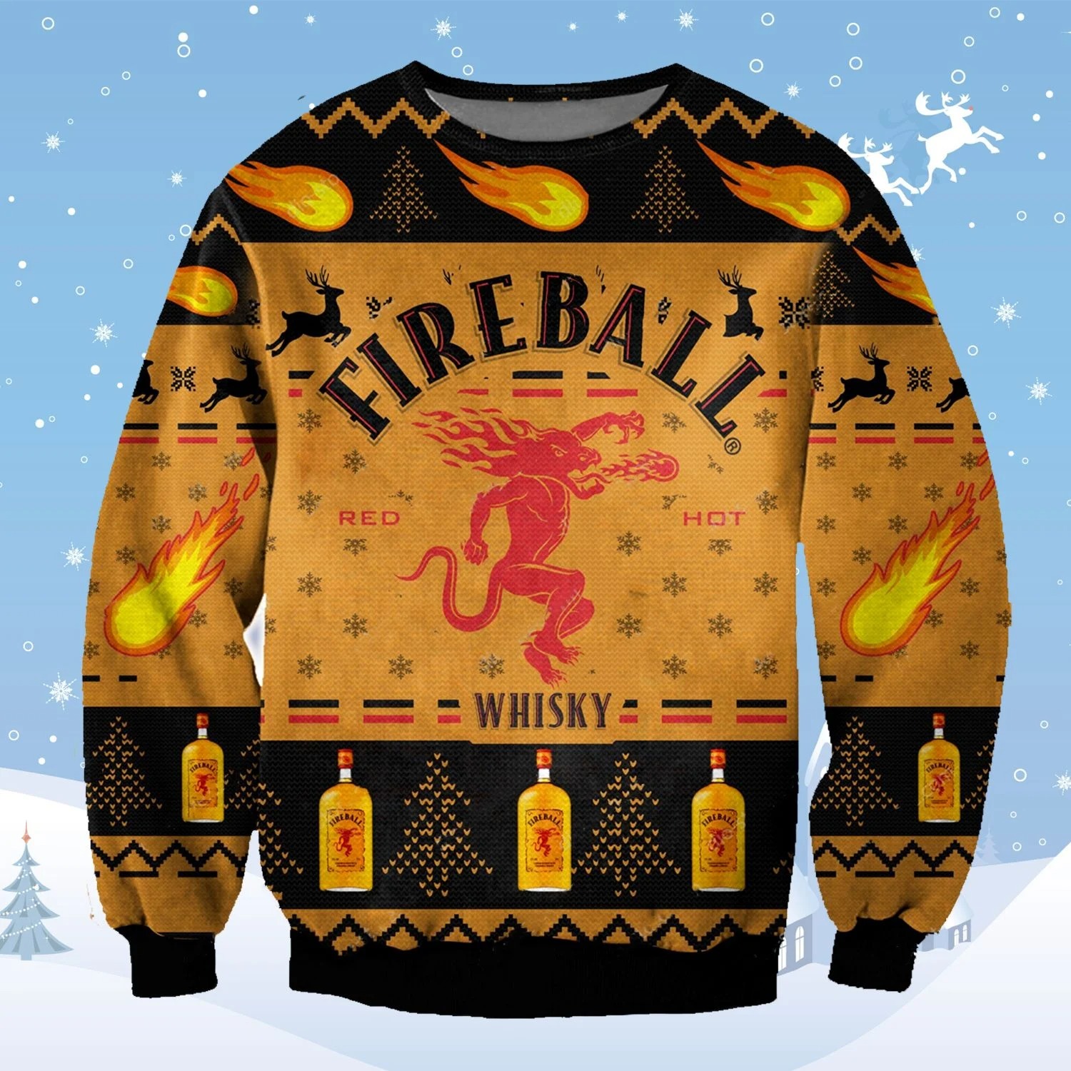 Fireball Whisky Ugly Christmas Sweater – Saleoff 141121
