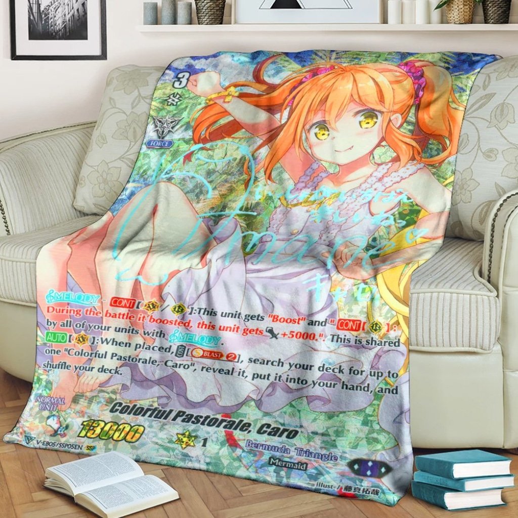 Game Vanguard Cards Colorful Pastorale Caro Rainbow SP Custom Soft Blanket