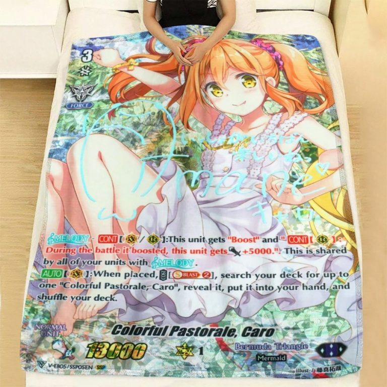 Game Vanguard Cards Colorful Pastorale Caro Rainbow SP Custom Soft Blanket