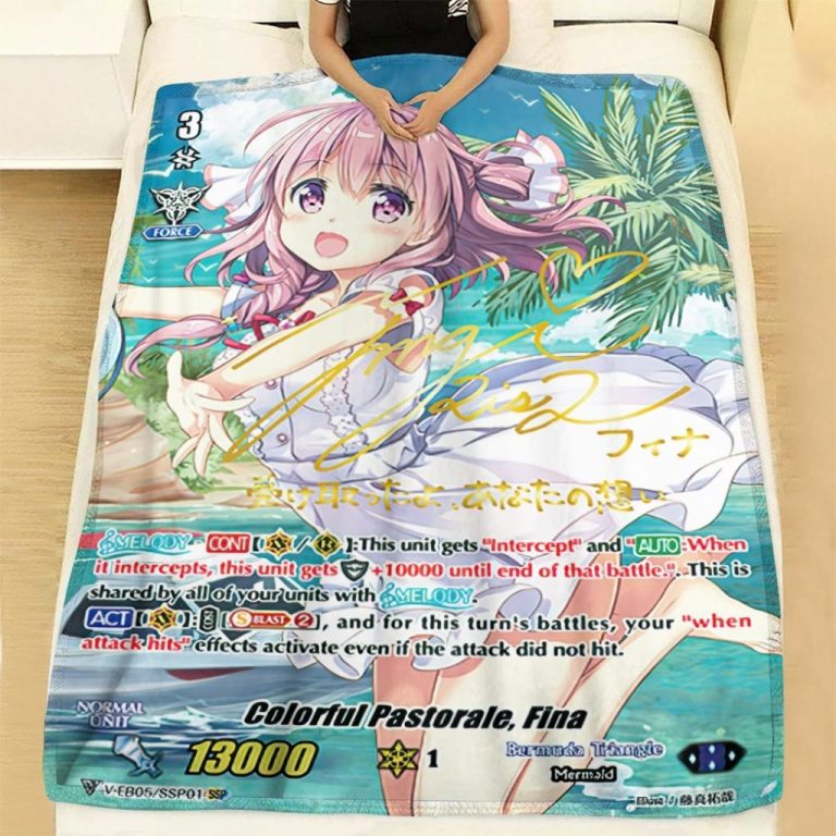 Game Vanguard Cards Colorful Pastorale Fina Rainbow SP Custom Soft Blanket