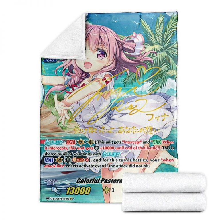 Game Vanguard Cards Colorful Pastorale Fina Rainbow SP Custom Soft Blanket