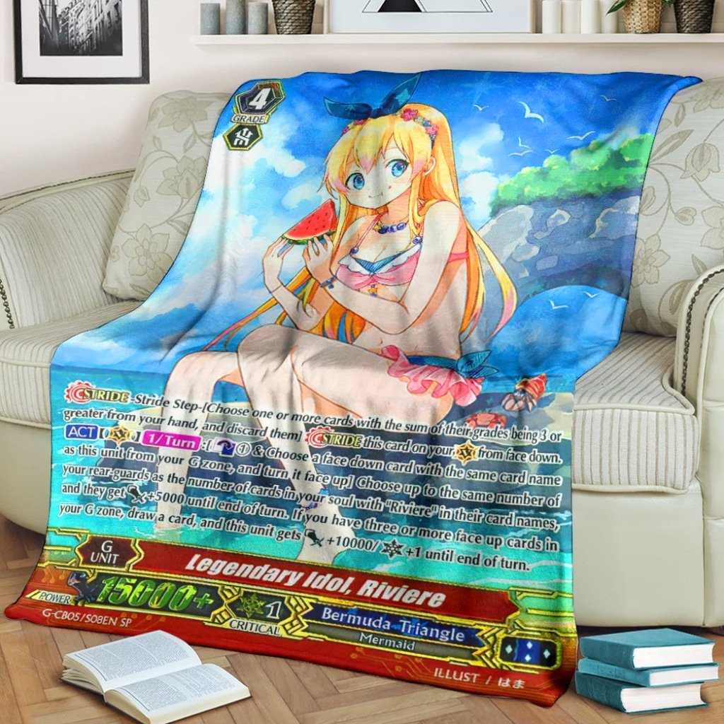 Game Vanguard Cards Legendary Idol Riviere SP Custom Soft Blanket