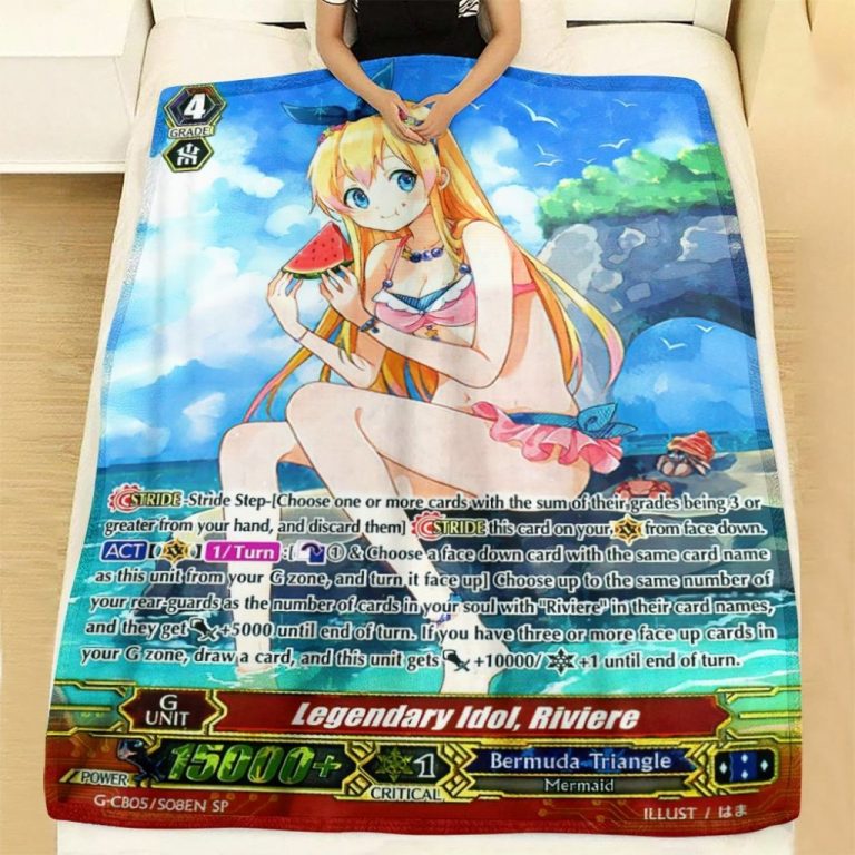 Game Vanguard Cards Legendary Idol Riviere SP Custom Soft Blanket