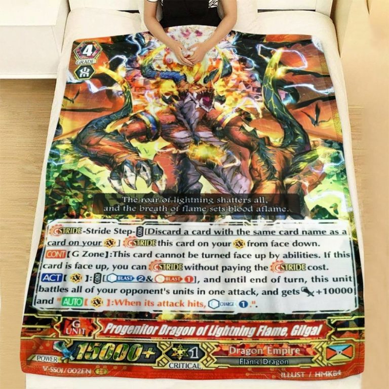 Game Vanguard Cards Progenitor Dragon of Lightning Flame Gilgal GR Custom Soft Blanket