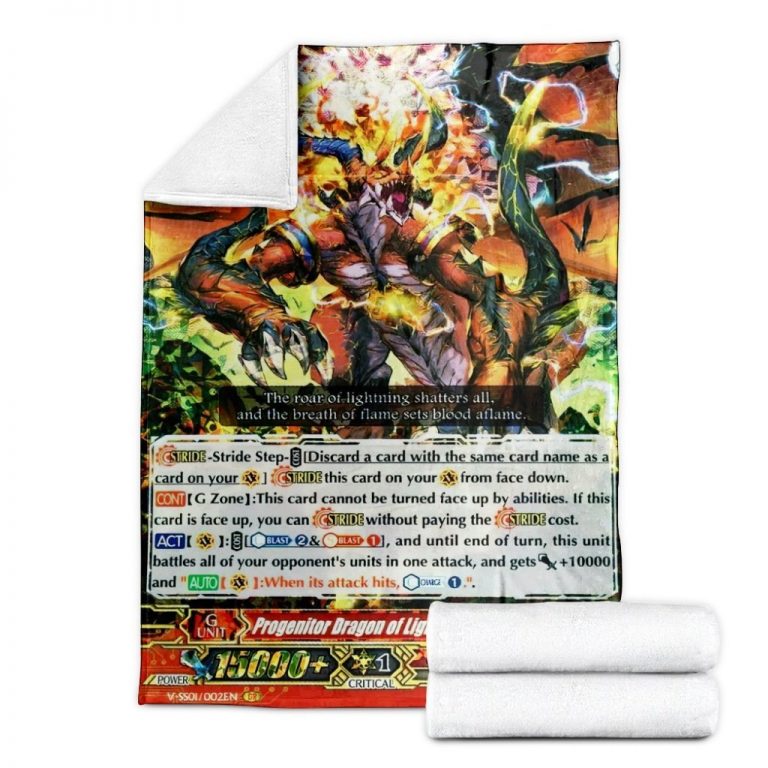 Game Vanguard Cards Progenitor Dragon of Lightning Flame Gilgal GR Custom Soft Blanket