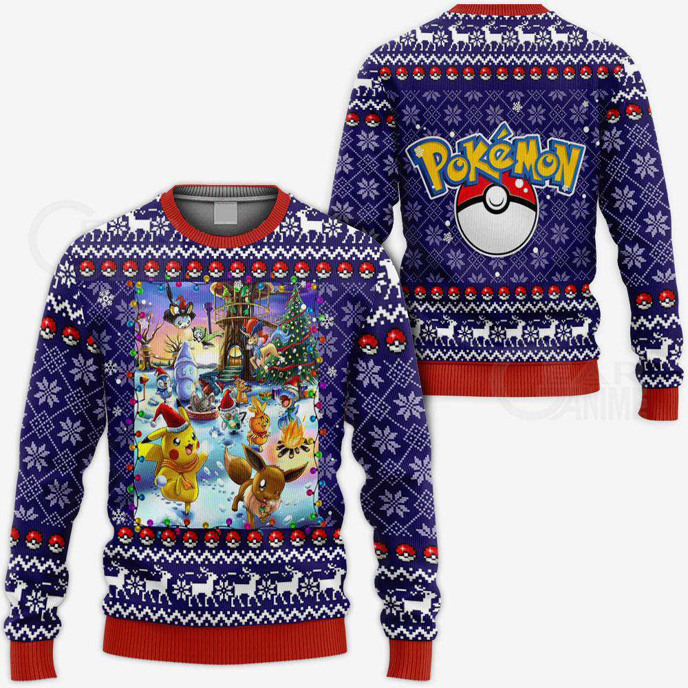 Happy Pokemon Anime Xmas Ugly Christmas Sweater – Saleoff 151121