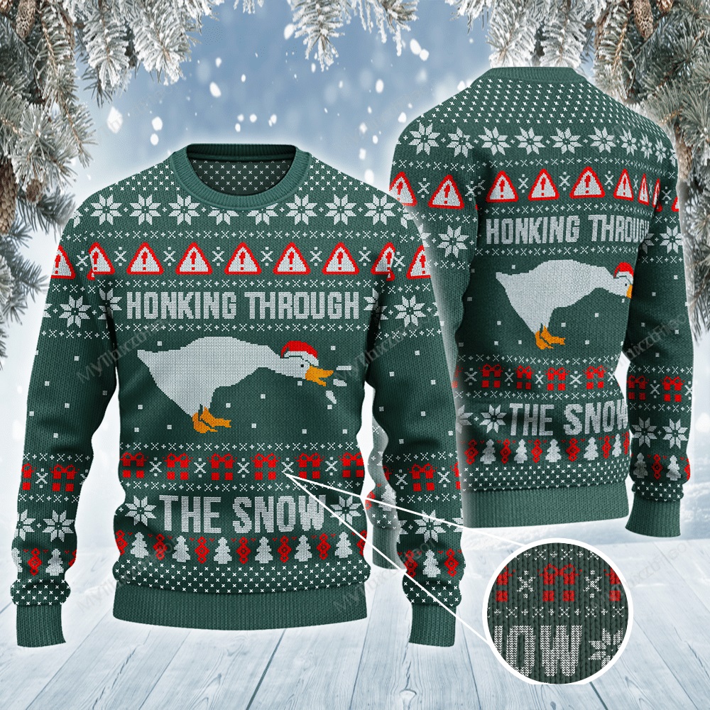 [ Amazing ] Honking through the snow all over print sweater – Saleoff 251121