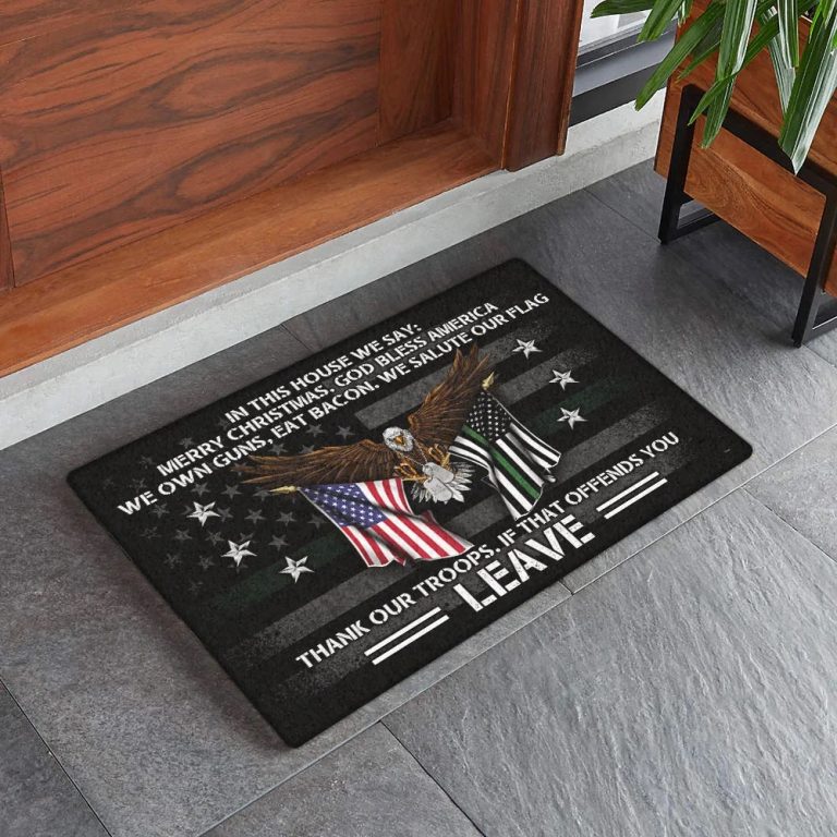 In This House We Salute Our Flag Patriotic Doormat