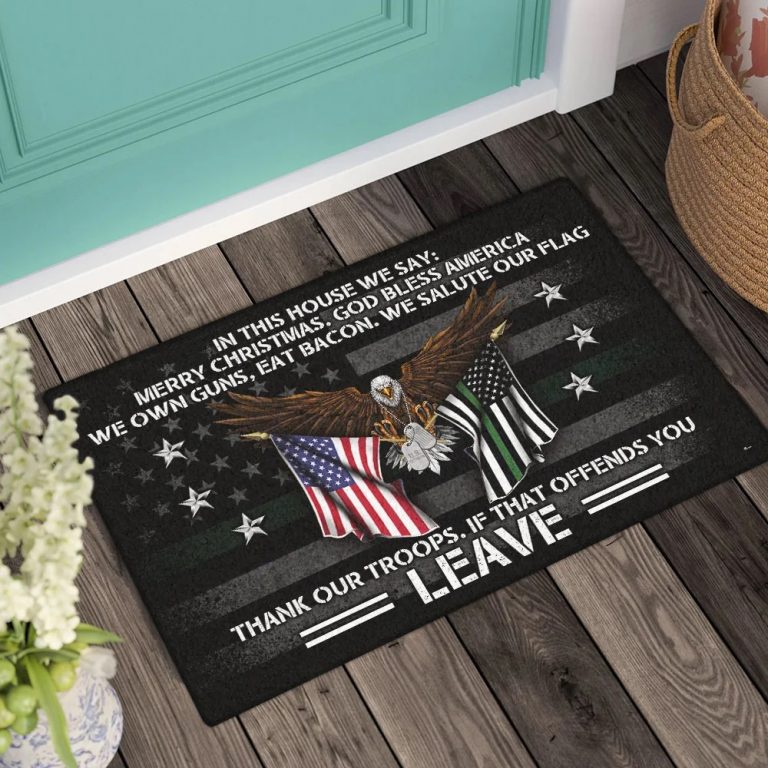 In This House We Salute Our Flag Patriotic Doormat