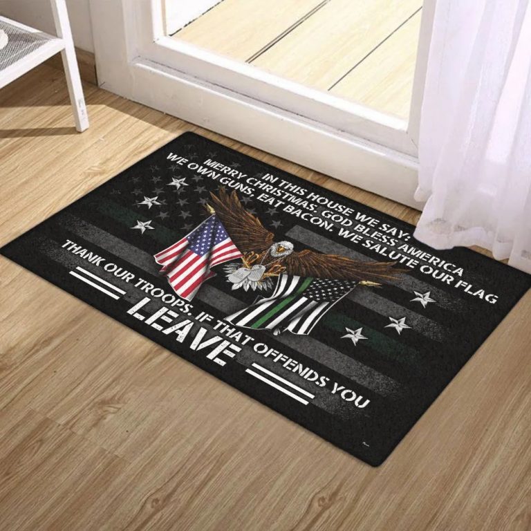 In This House We Salute Our Flag Patriotic Doormat