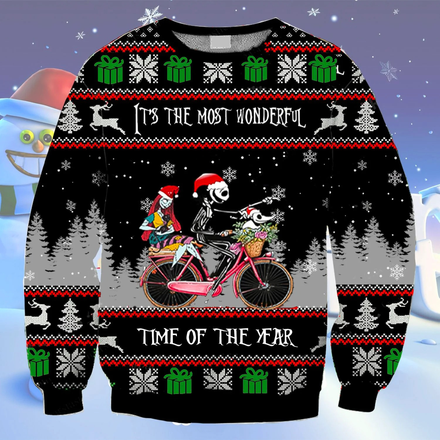 Jack And Sally It’s The Most Wonderful Time Of The Year 3D Printed Sweater – Saleoff 141121
