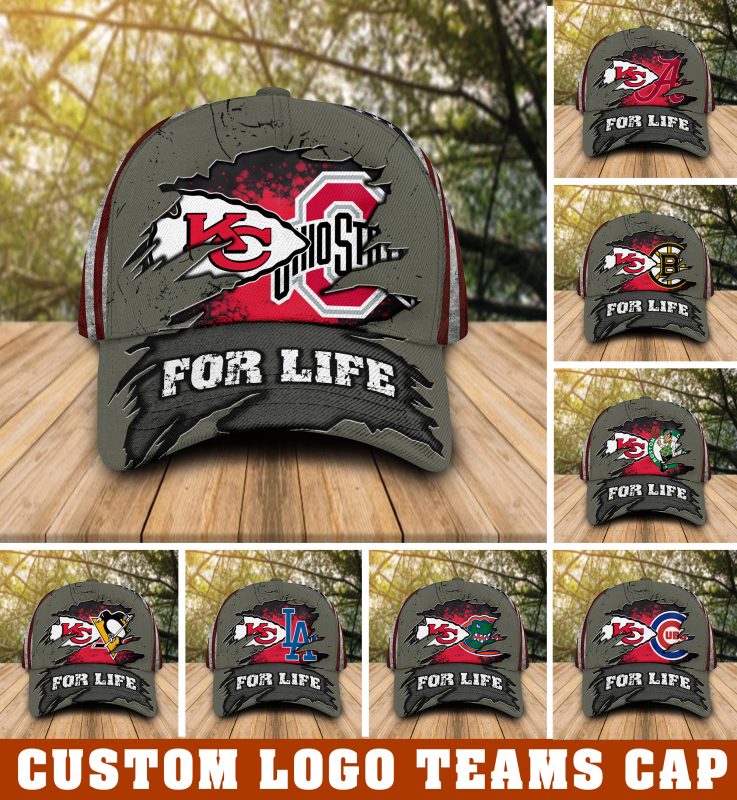 Kansas City Chiefs and Custom logo Sport teams For Life Cap – Saleoff 121121