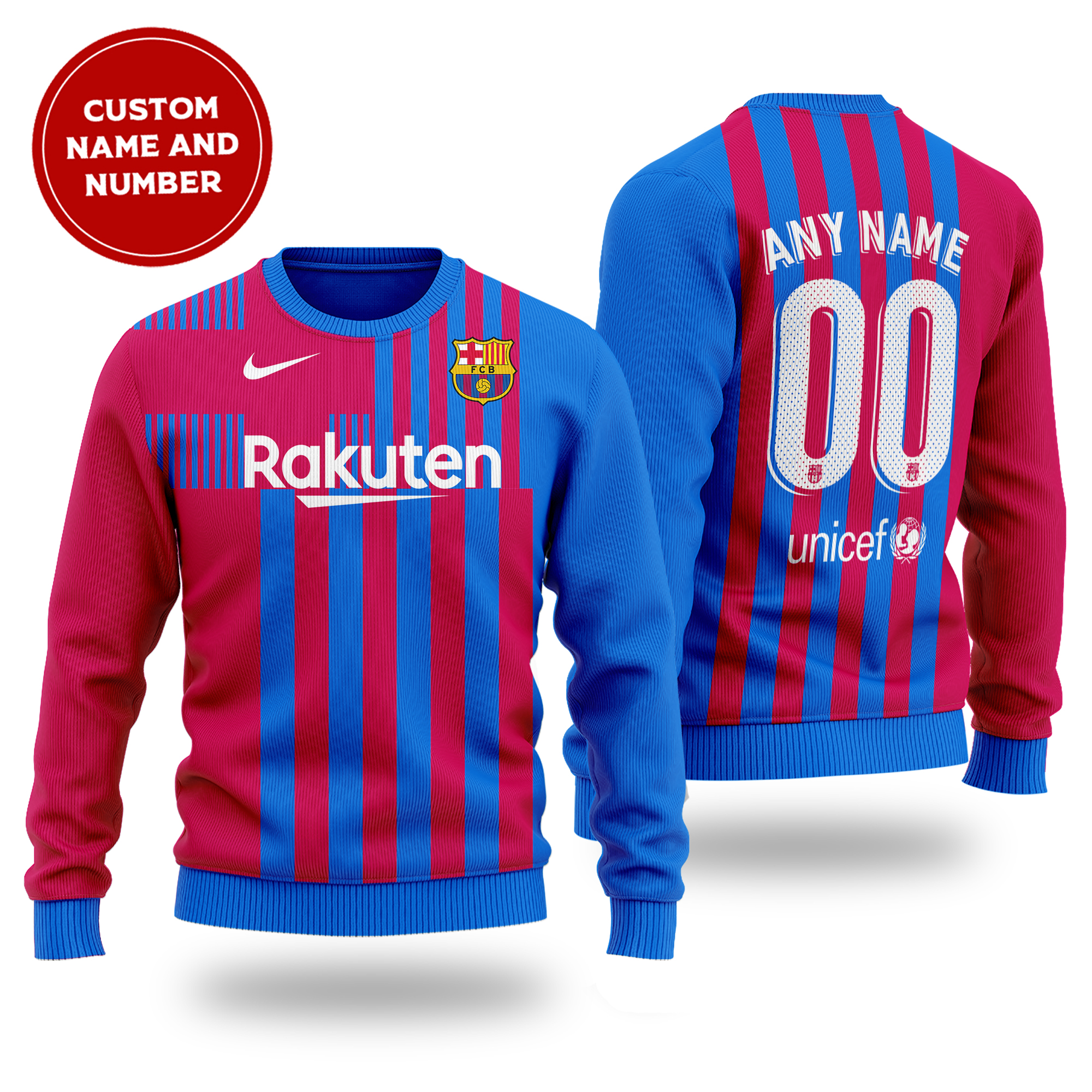 La Liga Barcelona FC cutom name and number sweater