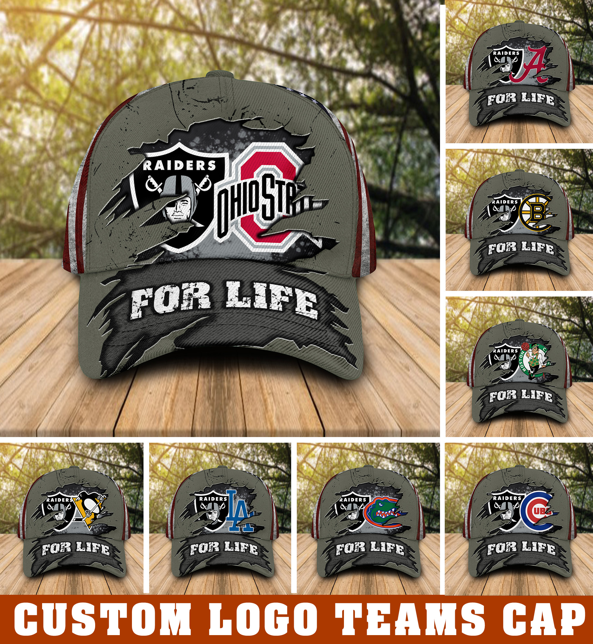 Las Vegas Raiders and Custom logo Sport teams For Life Cap – Saleoff 121121