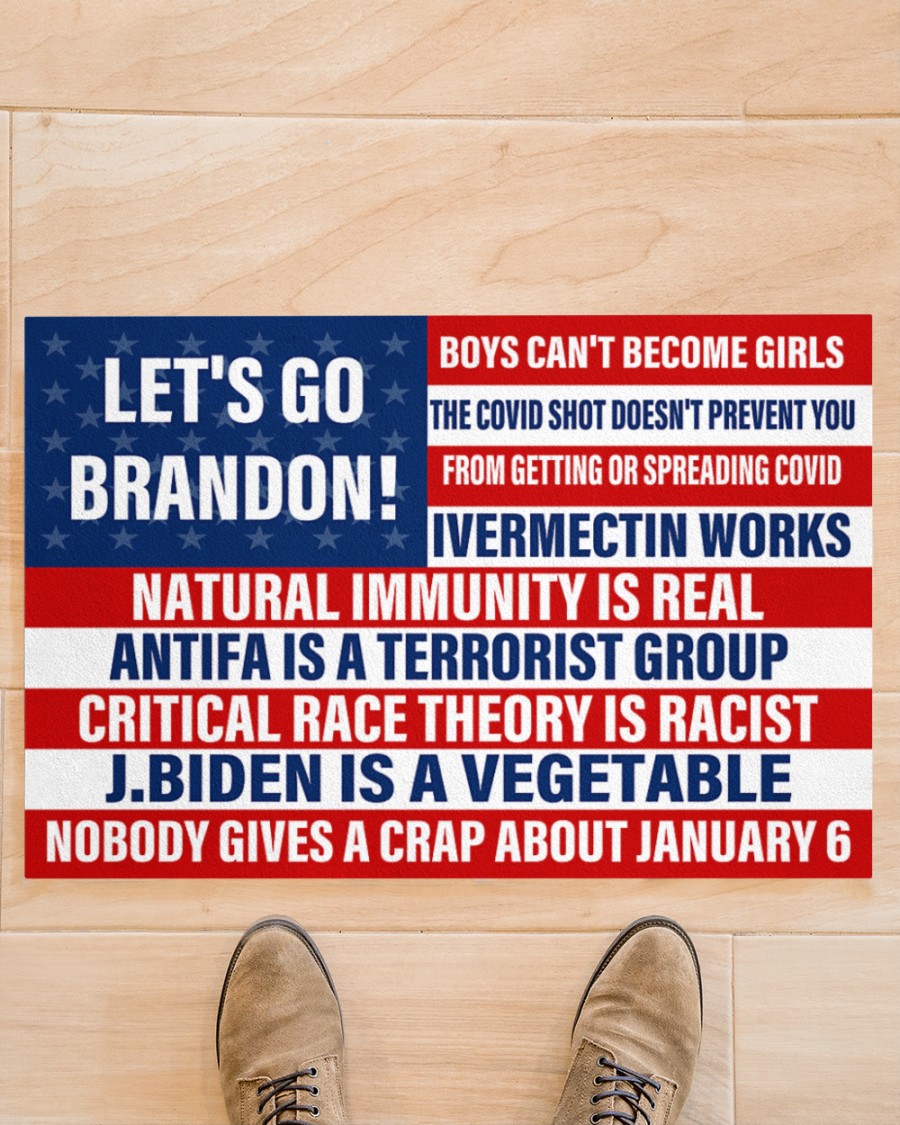 Let's Go Brandon American flag Doormat