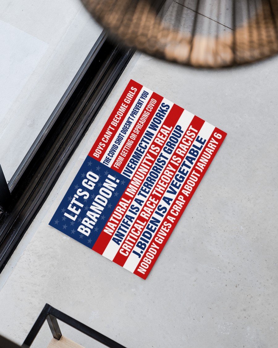 Let's Go Brandon American flag Doormat