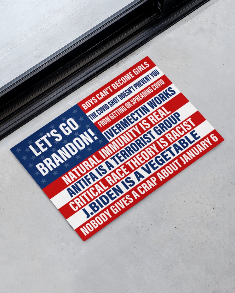 Let's Go Brandon American flag Doormat