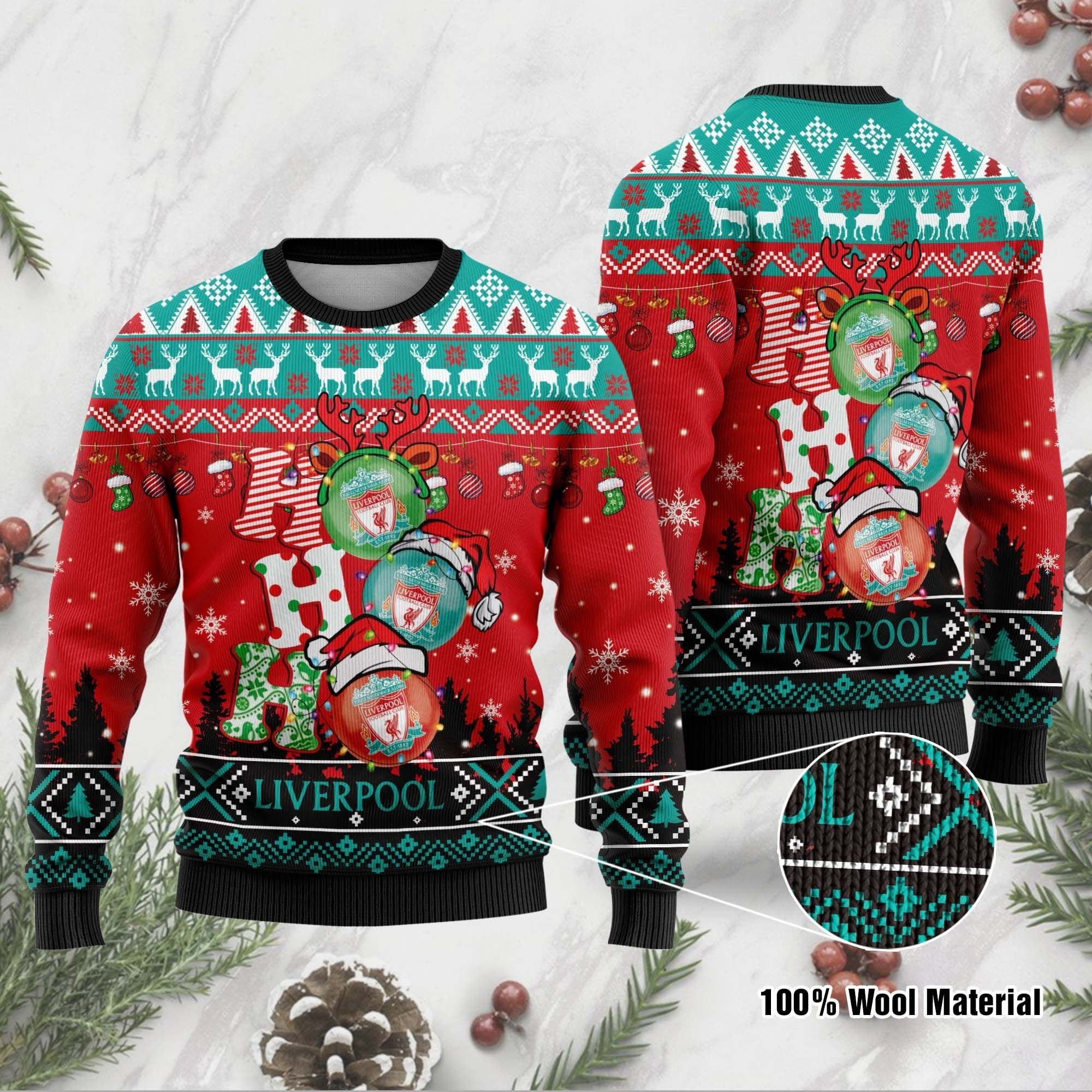Liverpool FC Ho Ho Ho ugly christmas sweater