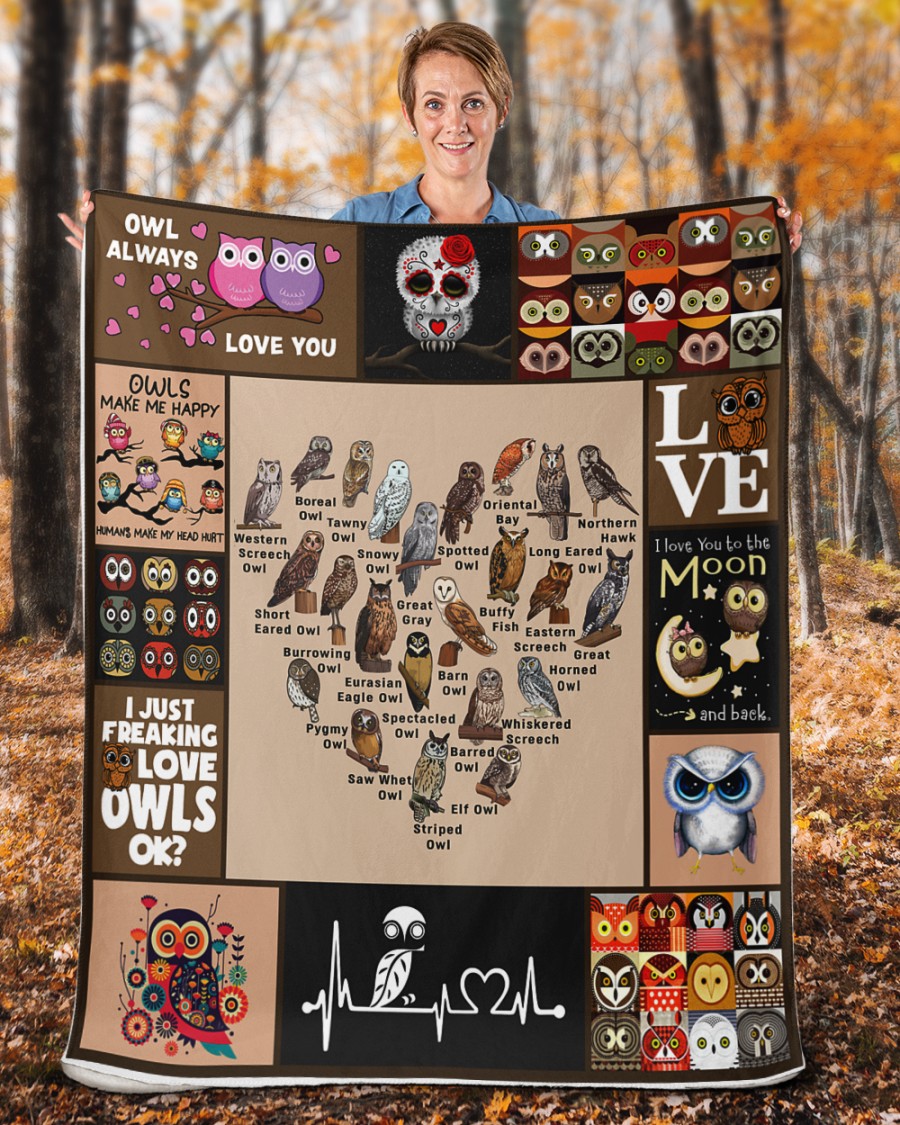 Love Owls Fleece Blanket