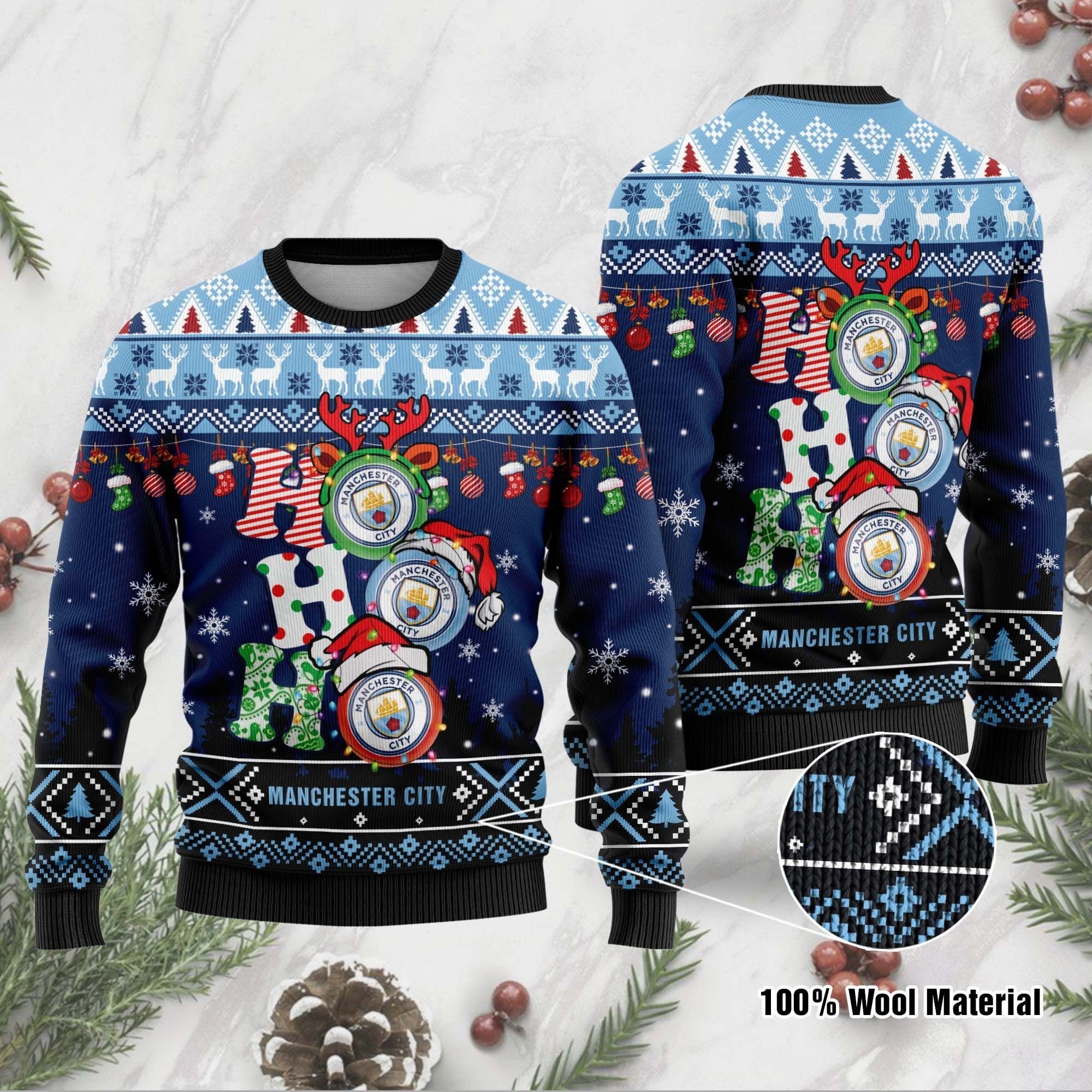 [ Amazing ] Manchester City FC Ho Ho Ho ugly christmas sweater – Saleoff 271121