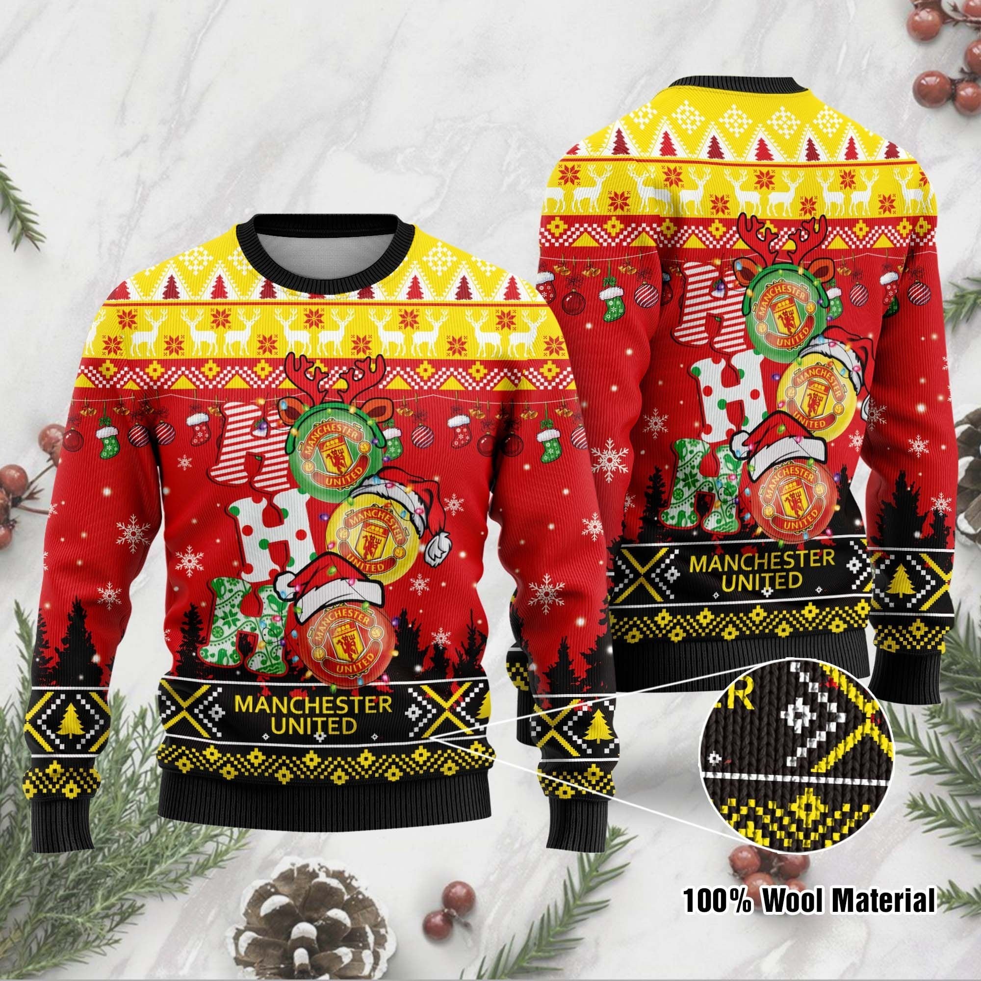 [ Amazing ] Manchester United FC Ho Ho Ho ugly christmas sweater – Saleoff 271121