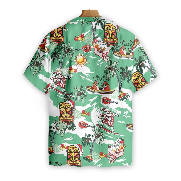 Merry Christmas Santa Claus Surfing Hawaiian Shirt