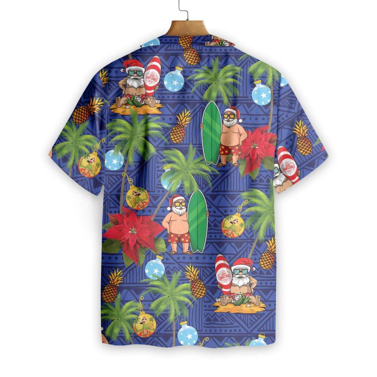 Merry Christmas Santa Claus surfboard summer Hawaiian Shirt