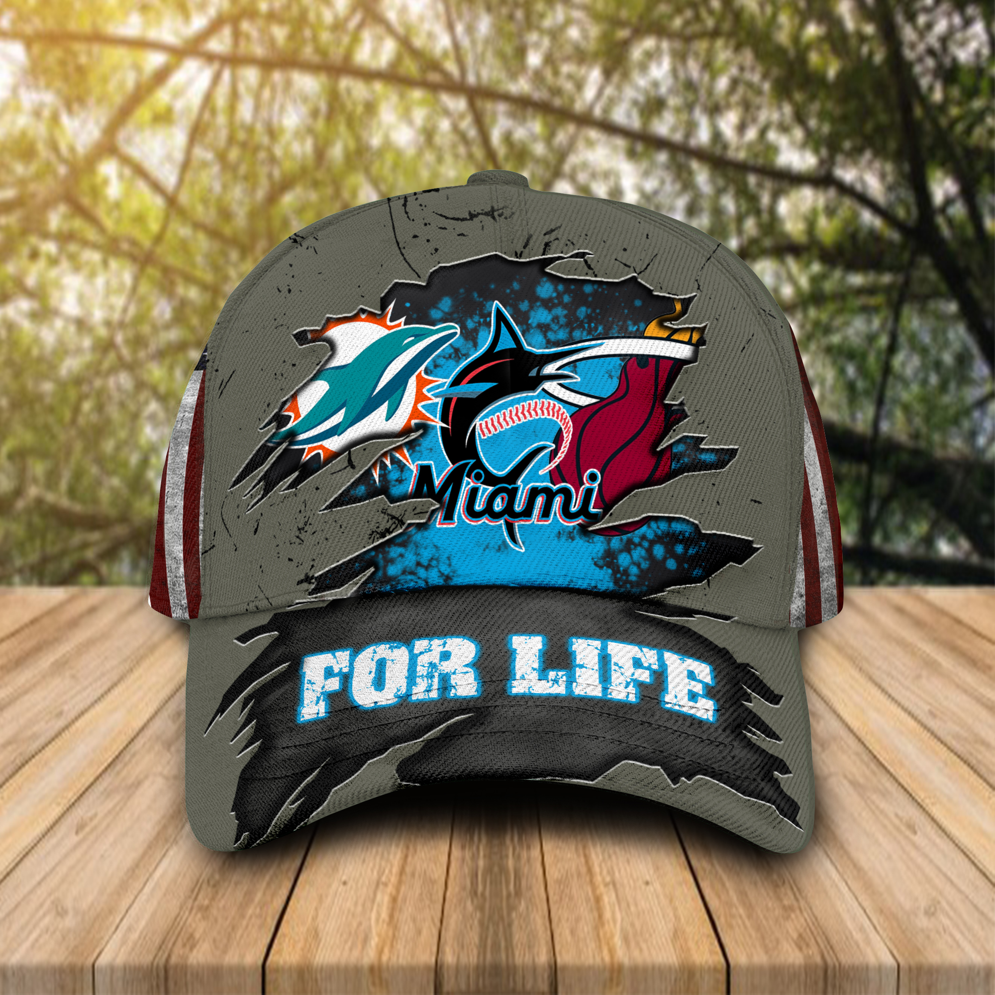 Miami Dolphins Miami Marlins Miami Heat For Life Cap