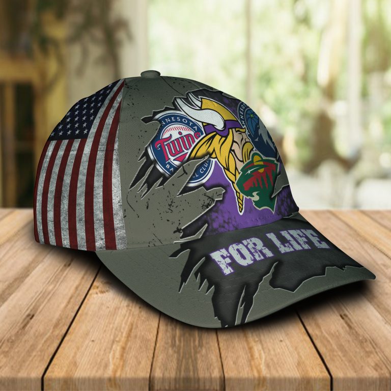 Minnesota Vikings Minnesota Twins Minnesota Timberwolves Minnesota Wild For Life Cap