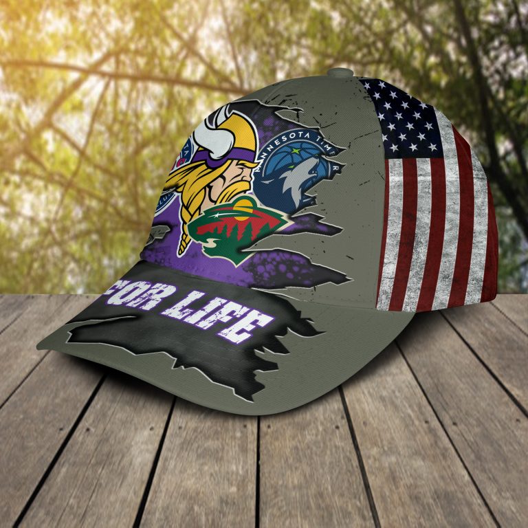 Minnesota Vikings Minnesota Twins Minnesota Timberwolves Minnesota Wild For Life Cap