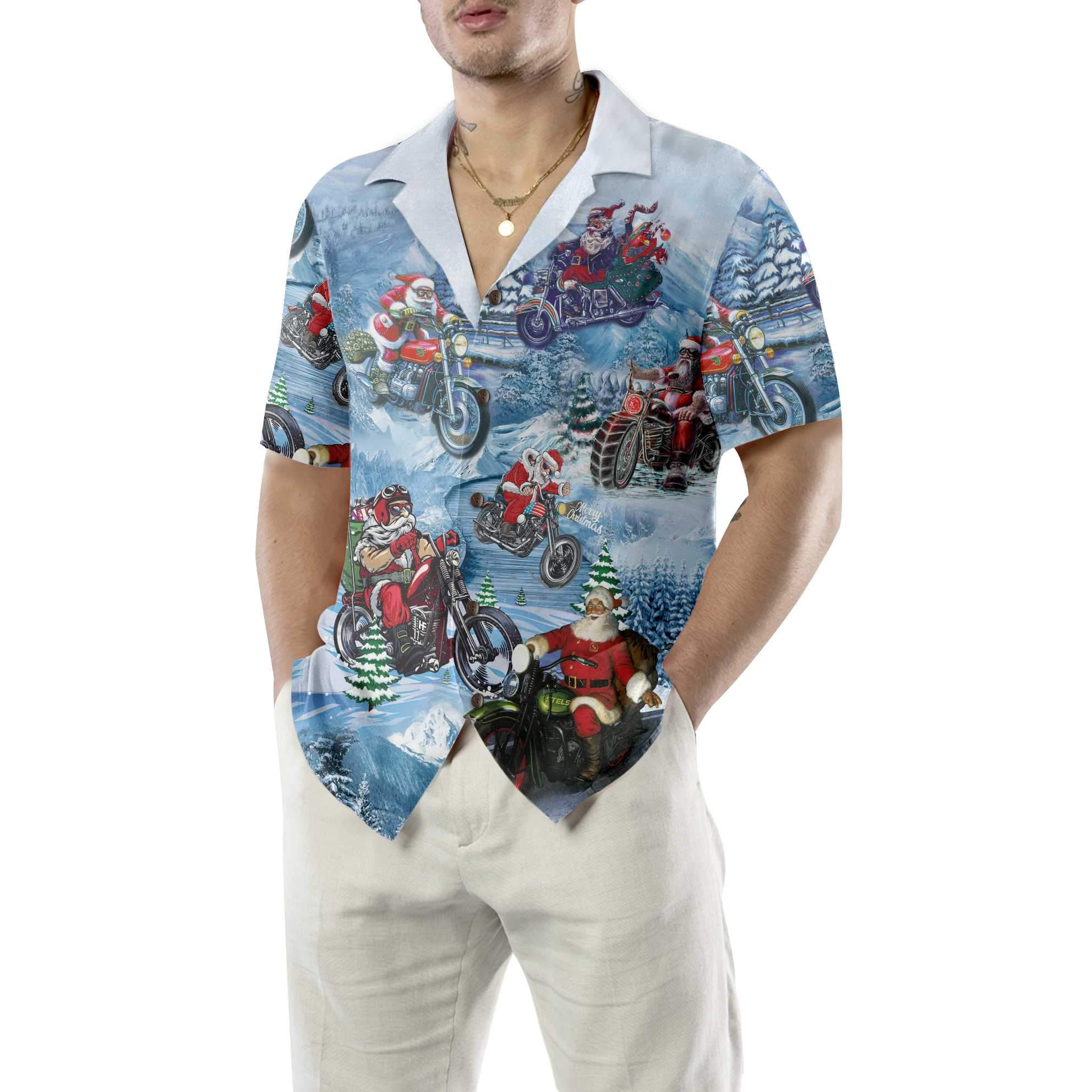 Motorcycle Driving With Santa On Christmas Hawaiian Shirt – Saleoff 061121