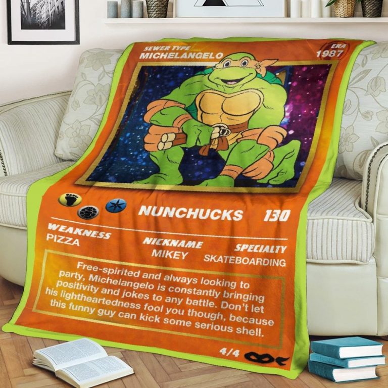 Movie TMNT Michelangelo Card Custom Soft Blanket