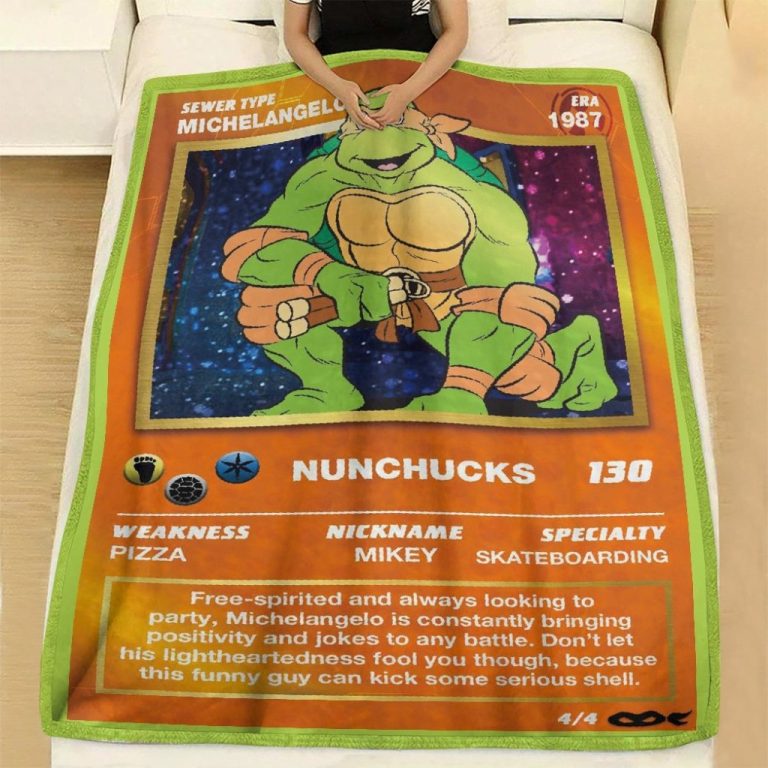 Movie TMNT Michelangelo Card Custom Soft Blanket