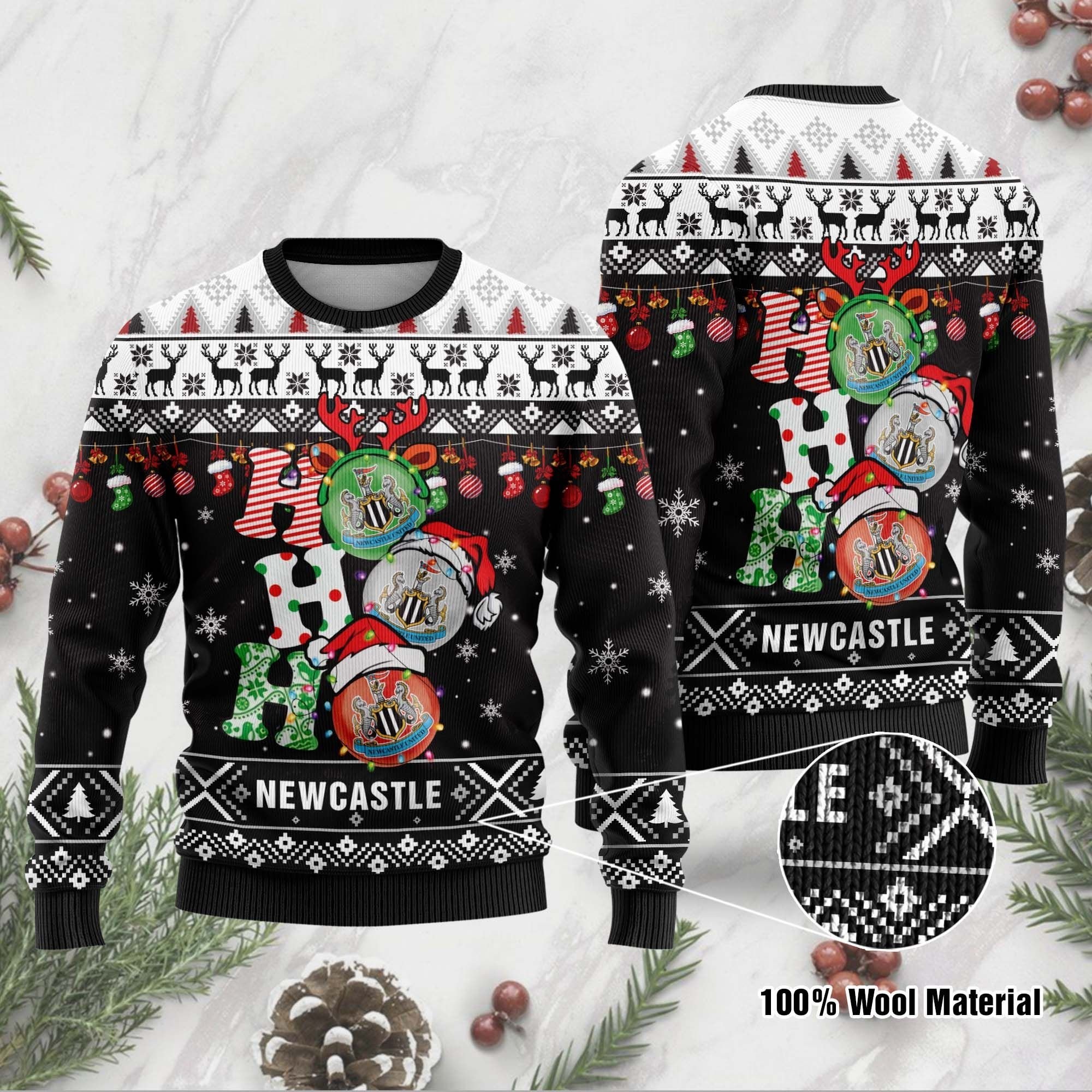 [ Amazing ] Newcastle United FC Ho Ho Ho ugly christmas sweater – Saleoff 271121