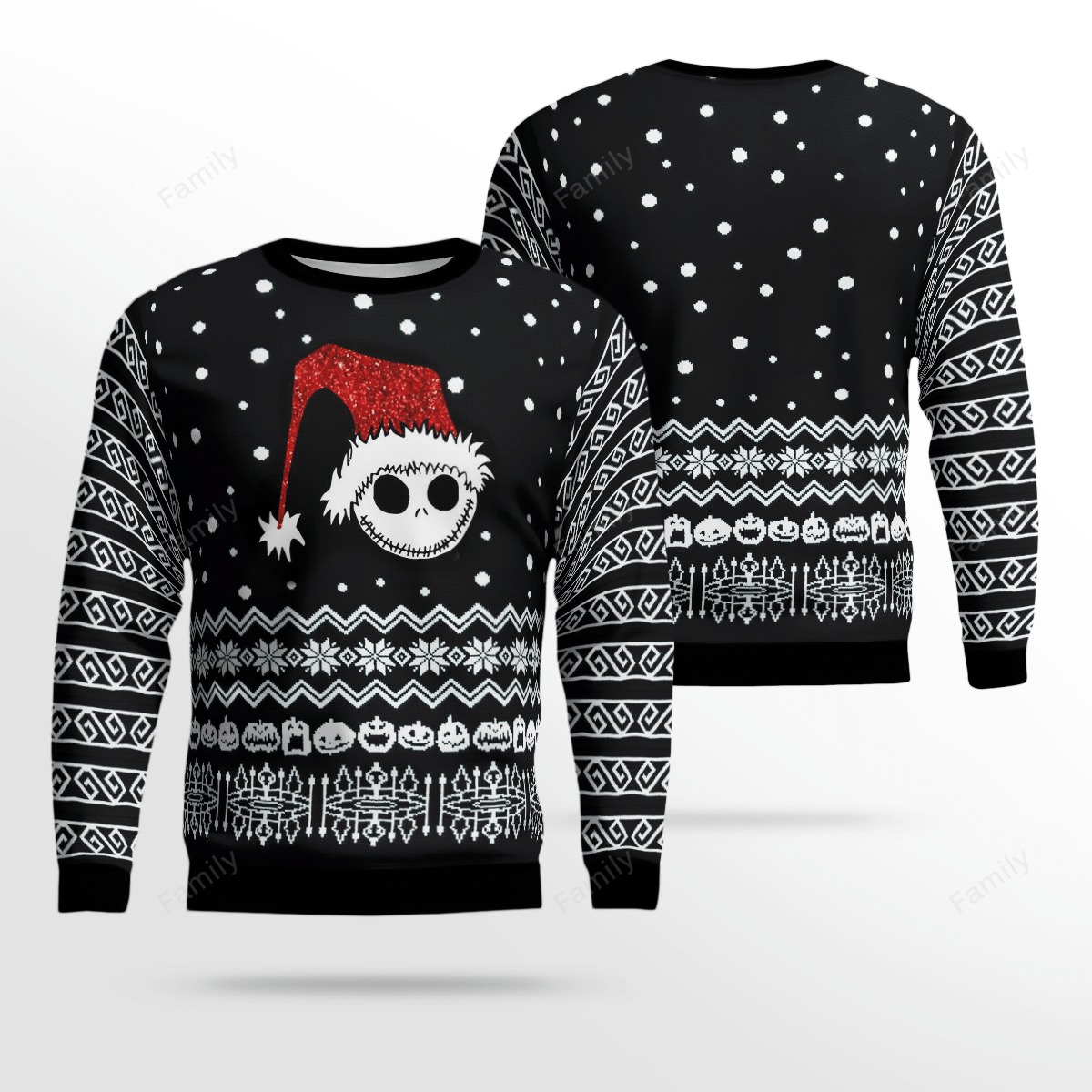 Nightmare before christmas jack skellington santa hat sweater – Saleoff 241121