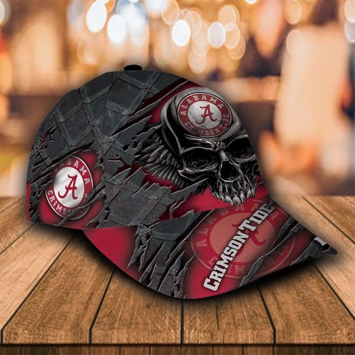 Personalized Alabama Crimson Tide 3d Skull Cap Hat 1