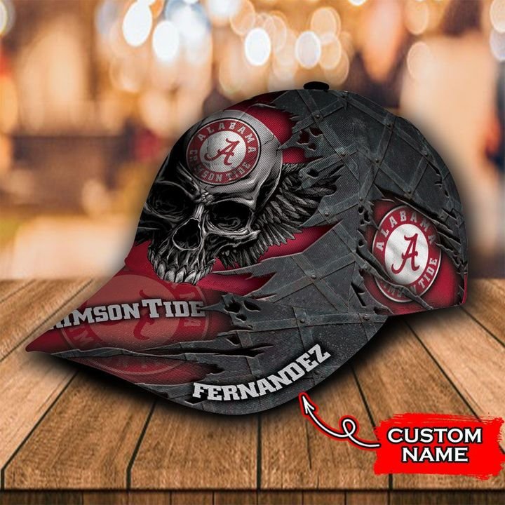 Personalized Alabama Crimson Tide 3d Skull Cap Hat 2