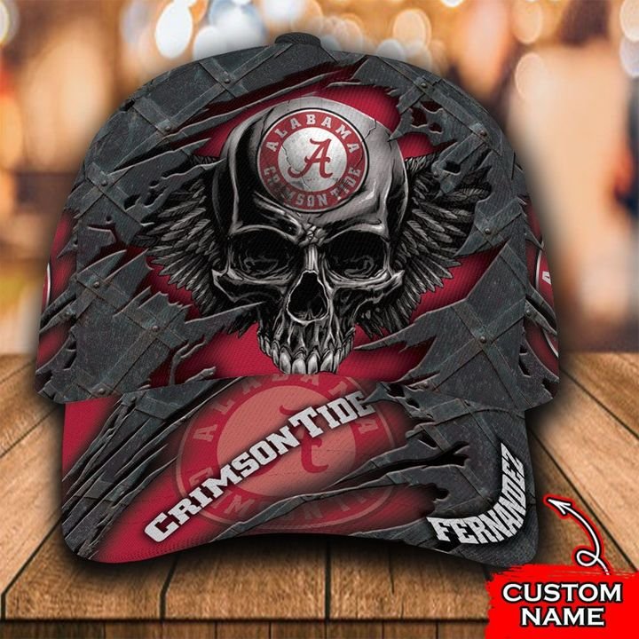 Personalized Alabama Crimson Tide 3d Skull Cap Hat