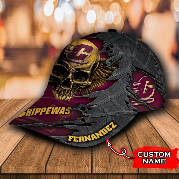 Personalized Central Michigan Chippewas 3d Skull Cap Hat 2