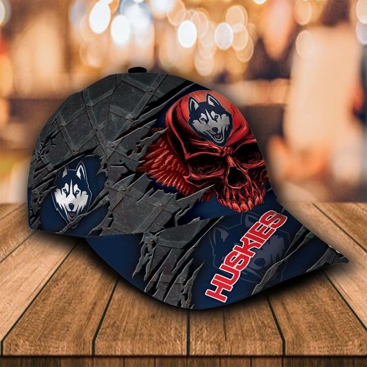 Personalized Connecticut Huskies 3d Skull Cap Hat 1